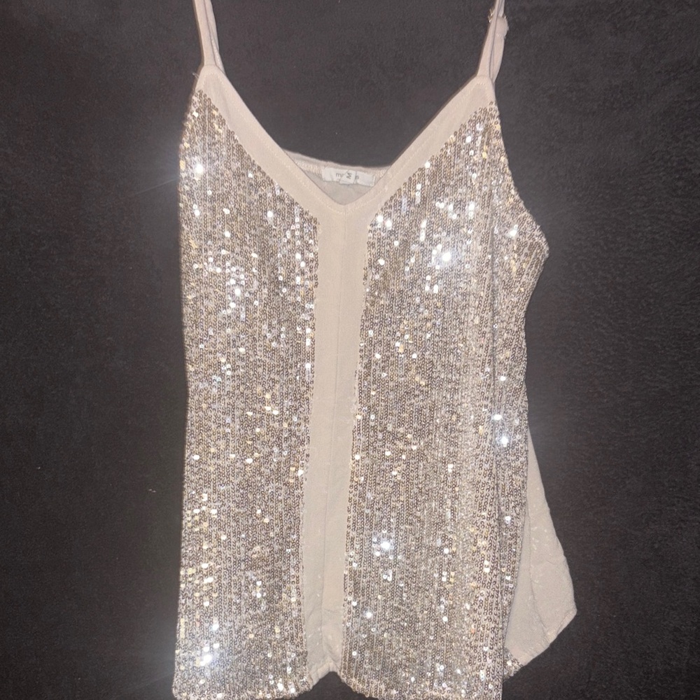 Maurices Shimmering Silver Sequin Camisole